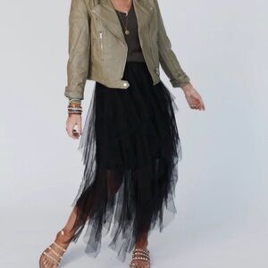Three Bird Nest Black Layered Tulle Ballerina Skirt